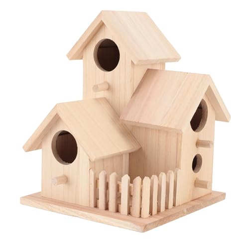 Vogelhaus aus Holz, Multifunktional, Zum Basteln, für den Garten, Dekoratives Vogelhaus für Draußen von BONKZEBU