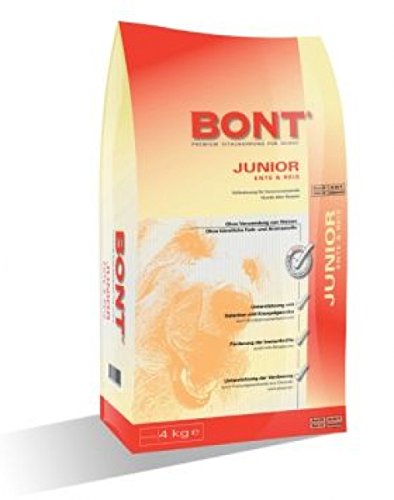 BONT Junior Ente + Reis 1 x 4 kg Vollnahrung für heranwachsende Hunde Trockenfutter von BONT