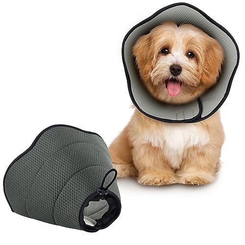 BONTHEE Halskrause Hund,Atmungsaktive Haustier Elisabethanischer,Weich Schutzkragen Hund Nach Op,Adjustable Elizabethan Collar for Large Dogs to Stop Licking Wound,Lightweight von BONTHEE