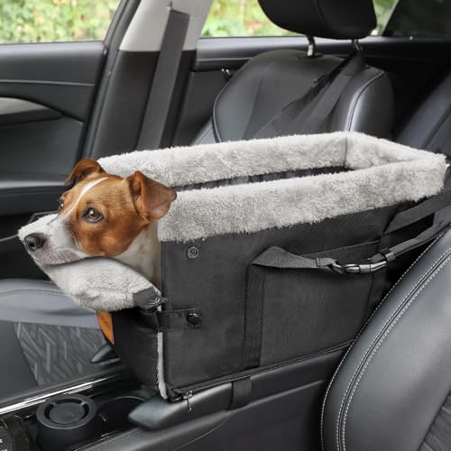 BONTHEE Mittelkonsole Hundesitz für kleine Hunde, Kleiner Hund Auto-Booster-Sitz für das Auto, waschbarer Faltbarer Welpenautositz mit sicheren Schutzhaken für Haustiere bis zu 9 kg von BONTHEE