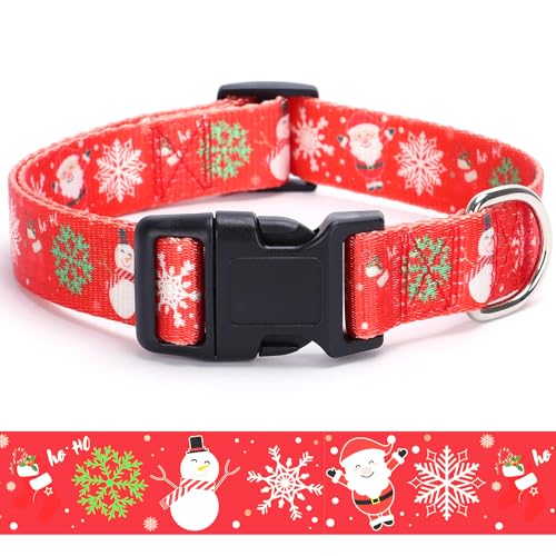 Weihnachts-Hundehalsband mit Schnalle, verstellbares Sicherheits-Nylon-Halsband für kleine, mittelgroße und große Hunde, niedlich, stilvoll, für Mädchen und Jungen, Weihnachts-Hundehalsband von BOOMIBOO