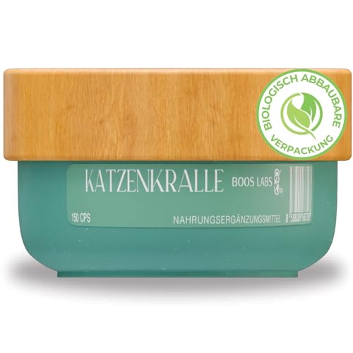 BOOS LABS das stärkste Katzenkralle I 1000mg I 150 vegane Kapseln I Katzenkralle Kapseln Hochdosiert in 1 Kapsel, Cats Claw direkt aus der Natur von BOOS LABS