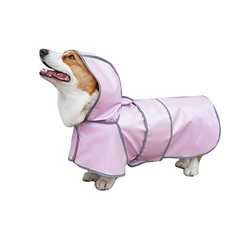 Regenmantel für Hunde, Leichtes Gewicht Tragbar Haustier-Regenjacke Wasserdicht Reflektierende Sicherheit Haustier Poncho mit Kapuze für kleine, mittlere und große Hunde (Farbe : A, Größe : XL) von BOPIES