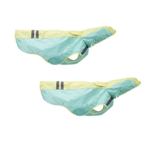 Wasserdichter Hunderegenmantel, Leichte Regenjacke Für Haustiere Bequem Welpen-Kleidung Mit Reflektorstreifen Für Kleine, Mittlere Und Große Hunde (Farbe : Green-2 pcs, Größe : 10xl) von BOPIES