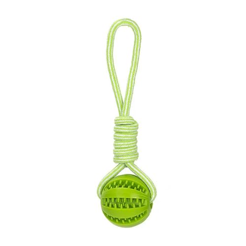 BOQUN Hundespielzeug, Haustierball mit Seil, interaktiver Gummiball, geeignet für kleine und große Hunde, zum Kauen, Anti-Bissspielzeug, Haustierbedarf, grüner Ball, 5 cm von BOQUN