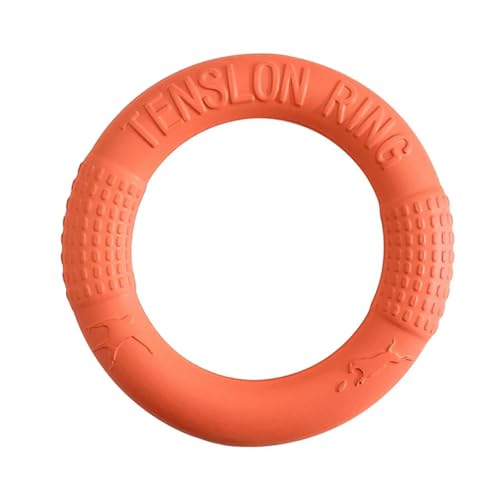 BOQUN Hundespielzeug, Hundespielzeug, Flugscheiben, Eva, Trainingsring, Widerstands-Spielzeug für Hunde, schwimmender Welpen-Beißring, interaktiv, Orange, 18 cm von BOQUN