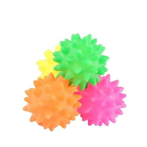 BOQUN Hundespielzeug, quietschend, für kleine Hunde, Gummi, Kauspielzeug, Welpenspielzeug, Hundespielzeug, Meteorplanet, 1 Stück, zufällige Farbe von BOQUN