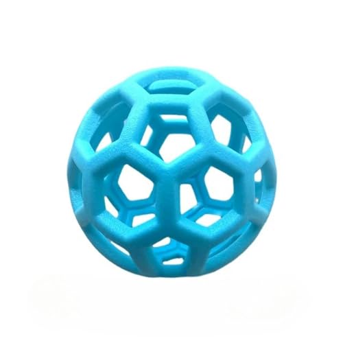 BOQUN Hundespielzeug Hund Chew Toy Natural TPR Ball Mit Bell Pet Interactive Training Game Katze Spielt Outdoor -Welpenzähne Molar-Blue Hohlkugel von BOQUN