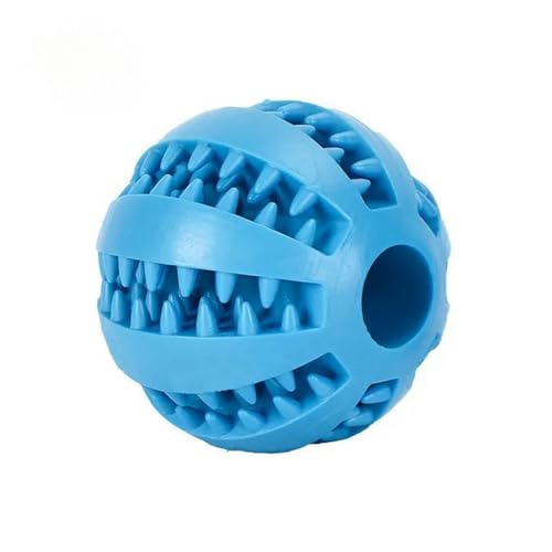 BOQUN Hundespielzeug Naturkautschuk -Hund Hunde Spielzeughund Kaut Spielzeugzähne Reinigungstherapie Ball Interaktiver Elastizität Ball Für Haustierzubehör-Blue-5Cm von BOQUN