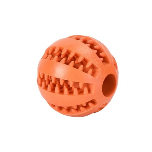 BOQUN Hundespielzeug Naturkautschuk -Hund Hunde Spielzeughund Kaut Spielzeugzähne Reinigungstherapie Ball Interaktiver Elastizität Ball Für Haustierzubehör-Orange-6Cm von BOQUN