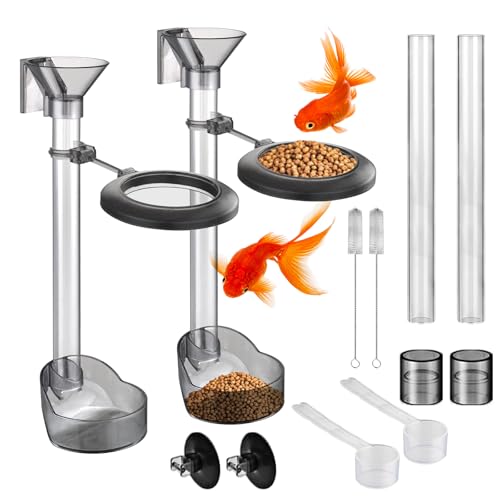 Aquarium Futterrohr Kit, 2 Stück Aquarium Futterspender, Garnelen Futterrohr mit Fütterungsring, Aquarium-Futterröhre, Garnelen Futterschale Set, Rohr und Futter-Schale für Garnelenfutter von BORDEAG