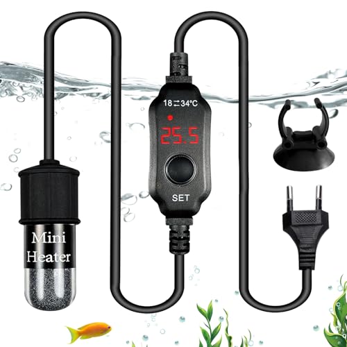 Aquarium Heizung, Mini Aquarium Heizstab, Tauchheizung Für Aquarien, Digital Aquariumheizer Mit LED-Anzeige Und Externem Einstellbarem Temperaturregler, Aquariumheizung Für Salzwasser, üßwasser (30W) von BORDEAG