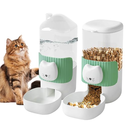 Automatischer Futterautomat Katze und Wasserspender, Futterspender für Katzen, Automatischer Futterspender für Hunde und Wasser, Futterspender Katze, Wasserspender Set für Katzen und Hund von BORDEAG