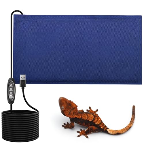 BORDEAG Reptil Heizmatte, 28x15cm Terrarium Heizmatte, Reptilien Haustier Pad, Wasserdicht Feuchtigkeitsbeständig, mit Temperaturregelung, für Reptilien Schildkröte, Schlangen, Eidechse von BORDEAG