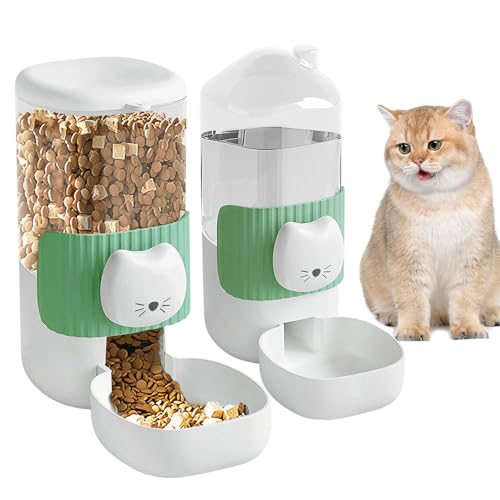 BORDEAG Trinkflasche Kaninchen Automatischer, 2 Stück Hasentränke Automatischer Futter- und Wasserspender, Automatischer Futterspender Hängend für Katzen Meerschweinchen Hamster Kaninchen von BORDEAG