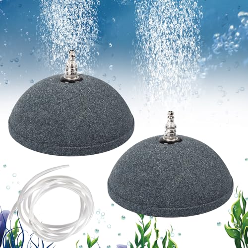 Belüftersteine, 2 Stück Aquarium Luftausströmer, 10cm Aquarium Luftstein, Brot Luft Stein Bubble Diffuser Release Tool Mit Luftschlauch, Luftausströmer Luftstein Für Luftpumpen Fischbecken Teiche von BORDEAG