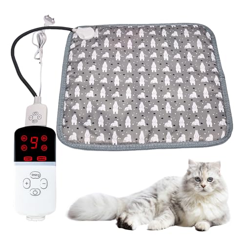 Haustier Heizkissen, Wärmematte, Katzen Hund Heizmatte Wärmedecke Elektrisches Heizkissen Haustier Heizdecke Wasserdicht Anti-Biss Mit Einstellbar Temperaturregler Für Hunde Katze Kaninchen 45 * 45cm von BORDEAG