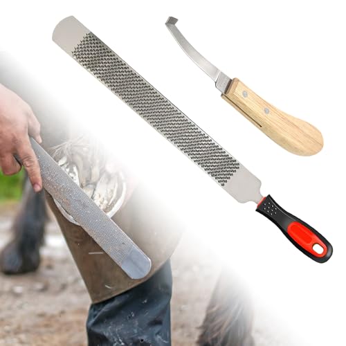 Hufraspel Für Pferde, 14 Zoll 350mm Hufraspel Mit Gummigriff, 2 Stück Professionelle Huftrimm Werkzeug, Hufeisenfeile, Pferdehuf Trimmen Feile, Doppelseitiges Hufraspel Für Pferd Ziege Esel Tier Hufe Hufraspel Für Pferde, 14 Zoll 350mm Hufraspel Mit Gummigriff, 2 Stück Professionelle Huftrimm Werkzeug, Hufeisenfeile, Pferdehuf Trimmen Feile, Doppelseitiges Hufraspel Für Pferd Ziege Esel Tier Hufe von BORDEAG