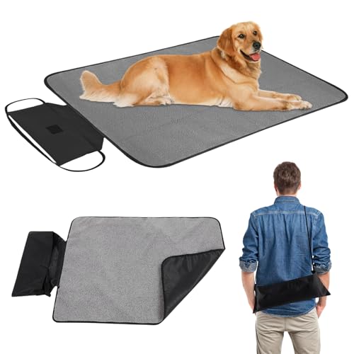 Hundedecke Outdoor, 100 x 70 cm Faltbare Wasserdichte Hundedecke, Wiederverwendbare Hundetrainingspads, Große Reisedecke für Haustier, Wärmende Decke, Katzendecken Waschbar, für Welpen, Kätzchen von BORDEAG