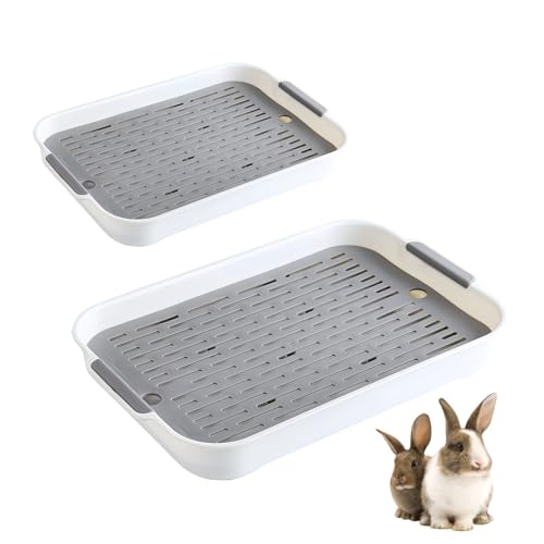 Kaninchen Katzentoilette, 2 Größen Kaninchen Toilette mit Reinigungssieb, Kaninchenkäfig Töpfchentrainer, Hamstertoilette, Haustier Töpfchen, Kaninchentoilette, Kleintiertoilette von BORDEAG