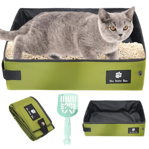 Katzentoilette Faltbares, Katzenklo, Cat Litter Box, Faltbare Tragbare Katzentoilette, wasserdichte Katzentoiletten, mit Schaufel, (45 * 35 * 12,5cm) von BORDEAG