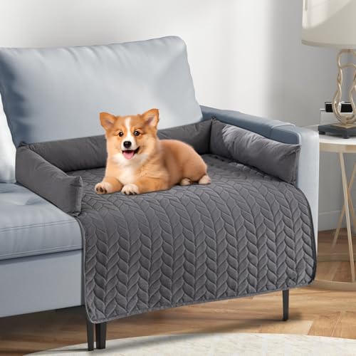 BORDEAG Hundebetten Hundekissen Hundematte, Sofaschutz Hund Hundedecke Sofa, Hundekissen Sofaschutz, Hundebett Couch Plüsch, Hundebett Grosse Hunde mit Rand, Hundebett Hundekissen, 75 x 75cm von BORDEAG