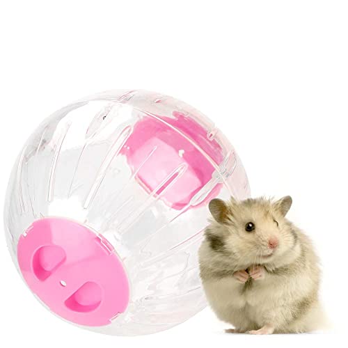 18,5 cm Hamster Gymnastikball, Kunststoff Hamster Laufball Transparent Hamster Ball Rennmaus Übungslaufball für Meerschweinchen Hamster Rennmaus(Rosa) von BORDSTRACT