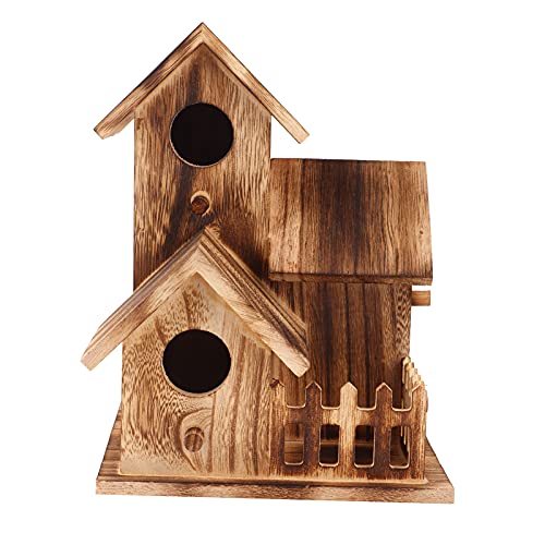 Bordstract Vogelhaus, Vogelnistkasten aus Holz Mit Langlebigem Platane-Holzmaterial, Hausform, Gartendekoration Für Schwalben, Papageien Und Wildtiere von BORDSTRACT