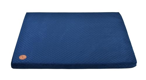 BORN2REST Bettmatte Matratze für Hunde und Katze waschbar Bunte Hundematte Hundekissen Matten Demi-Matratze Hundsofa S-XL (Dunkelblau Karo, L (85 x 70 x 5cm)) von BORN2REST