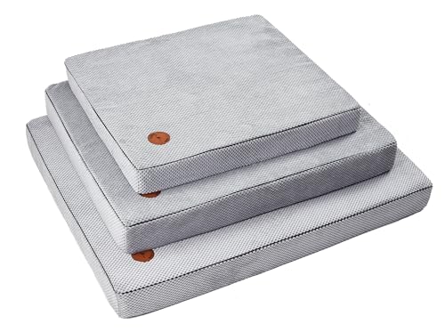 BORN2REST Bettmatte Orthopädische Matratze für Hunde und Katze waschbar Bunte Hundematratze Reißverschluss Matten Hector Visco-Matratze Hundsofa M-XL (Grau dot, XL 100 x 80 x 10 cm) von BORN2REST