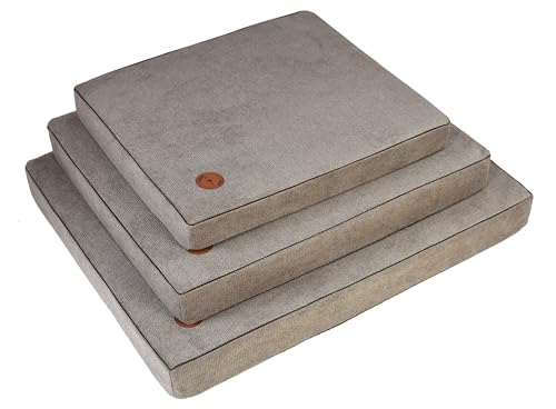 BORN2REST Bettmatte Orthopädische Matratze für Hunde und Katze waschbar Bunte Hundematratze Reißverschluss Matten Hector Visco-Matratze Hundsofa M-XL (Sand, S 55 x 45 x 8 cm) von BORN2REST