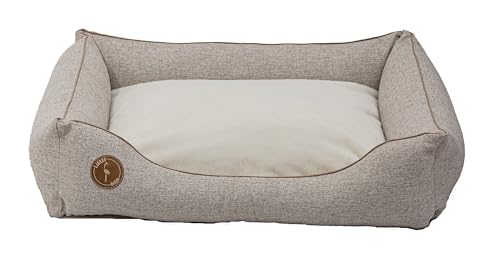 BORN2REST Hundebett, Hundesofa, Hundekissen, Hundekörbchen Abnehmbar und waschbar Bett für Hunde und Katzen in der Europäischen Union hergestellt (Beige, M 80 x 70 cm) von BORN2REST