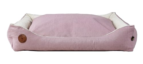 BORN2REST Hundebett, Hundesofa, Hundekissen, Hundekörbchen Abnehmbar und waschbar Bett für Hunde und Katzen in der Europäischen Union hergestellt (Rosa, M 80 x 70 cm) von BORN2REST