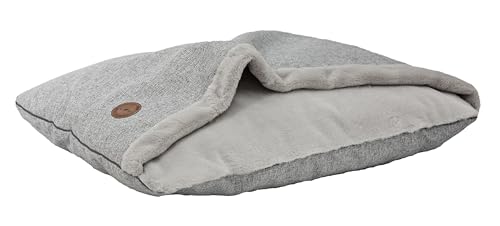 BORN2REST Hundebett Mittelgroße Hunde, Hundebett Kleine Hunde, Hundebett Flauschig Katzenbett Haustierbett mit Kapuze, Rutschfestes Hundebett Waschbar Lauren Design NEL (Grau Natura, M (80 x 60 cm)) von BORN2REST