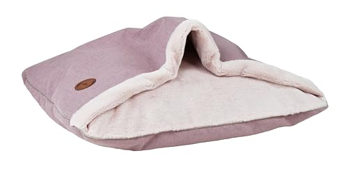 BORN2REST Hundebett Mittelgroße Hunde, Hundebett Kleine Hunde, Hundebett Flauschig Katzenbett Haustierbett mit Kapuze, Rutschfestes Hundebett Waschbar Lauren Design NEL (Rosa, XL (100 x 80 cm)) von BORN2REST