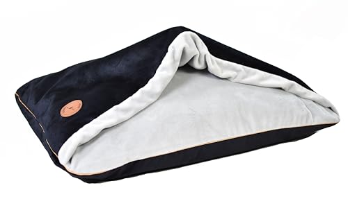 BORN2REST Hundebett Mittelgroße Hunde, Hundebett Kleine Hunde, Hundebett Flauschig Katzenbett Haustierbett mit Kapuze, Rutschfestes Hundebett Waschbar Lauren Design NEL (Schwarz, M (80 x 60 cm)) von BORN2REST