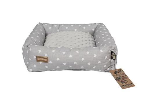 BORN2REST Nagetierbet Bett für Wirte, Chinchillas, Mäuse, Ratten, Kaninchen, Meerschweinchen, Kleintier, bequemes Bett, Zwei Größen 45 und 35 Lauren Design (35cm x 35cm, Herz) von BORN2REST