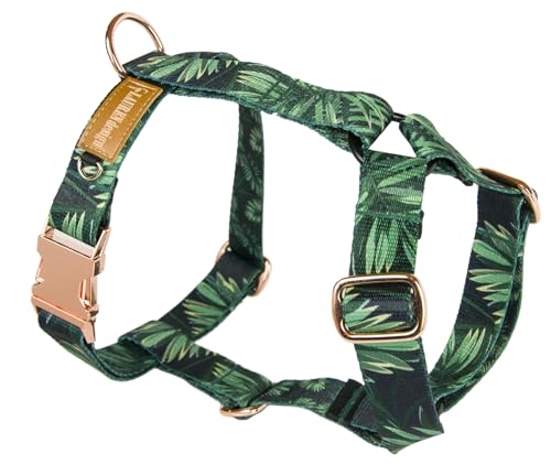 Hundegeschirr für Große Hunde No Pull Geschirr Einstellbar Anti Zug Sicherheitsgeschirr Hunde Geschirrset Mittlere Hunde Brustgeschirr Hund Groß Atmungsaktiv Dog Harness (Forest Gold, L) von BORN2REST