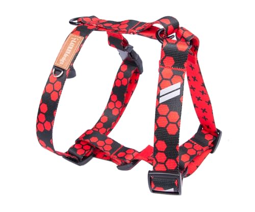 Hundegeschirr für Große Hunde No Pull Geschirr Einstellbar Anti Zug Sicherheitsgeschirr Hunde Geschirrset Mittlere Hunde Brustgeschirr Hund Groß Atmungsaktiv Dog Harness (Hexagon, L) von BORN2REST