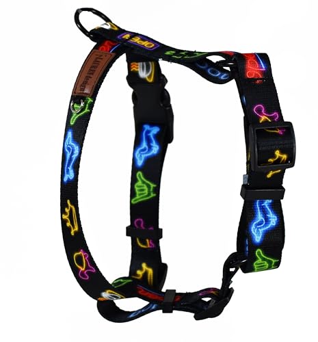 Hundegeschirr für Große Hunde No Pull Geschirr Einstellbar Anti Zug Sicherheitsgeschirr Hunde Geschirrset Mittlere Hunde Brustgeschirr Hund Groß Atmungsaktiv Dog Harness (Neon, L) von BORN2REST