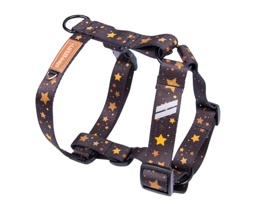 Hundegeschirr für Große Hunde No Pull Geschirr Einstellbar Anti Zug Sicherheitsgeschirr Hunde Geschirrset Mittlere Hunde Brustgeschirr Hund Groß Atmungsaktiv Dog Harness (Stars, L) von BORN2REST