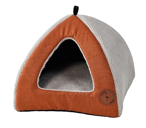 Katzenbetten für Hauskatzen, Faltbare Katzenbetthöhle, Katzenhaus mit waschbaren Kissen, Katzenbett für Kätzchen, Katzenzelt, warmes Katzenhaus Bella Lauren Design (Orange, 40 x 40 x 28 cm) von BORN2REST