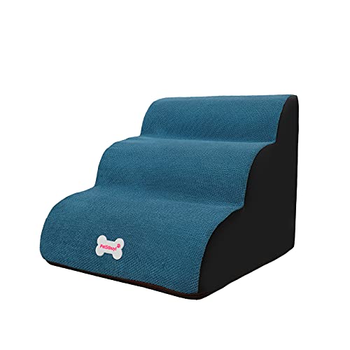 BOSERMEM Pet Stair, High Density Foam Dog Steps 3 Stufen Pet Climbing Stair Hunderampenleiter Für Hunde Katzen, Abnehmbare Waschbare rutschfeste Rampe Klettertreppe(Hellgrün) von BOSERMEM