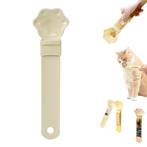 BOSONS Happy Spoon for Cats, Happy Spoon Cat Treat Feeder, Cat Wet Treat Squeeze Treat Spoon, Multi Functional Pet Spoons Cat Feeder (Milky Coffee) von BOSONS