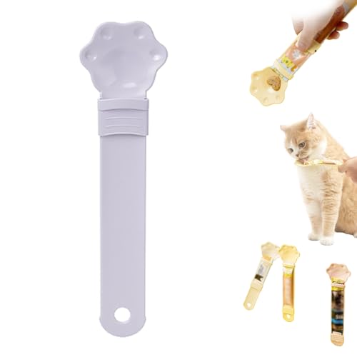 BOSONS Happy Spoon for Cats, Happy Spoon Cat Treat Feeder, Cat Wet Treat Squeeze Treat Spoon, Multi Functional Pet Spoons Cat Feeder (Purple) von BOSONS