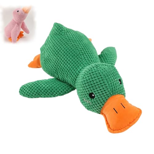 BOSONS The Mellow Dog Calming Duck, The Mellow Dog, Dog Calming Duck Toy, Cute No Stuffing Duck with Soft Squeaker (Green) von BOSONS