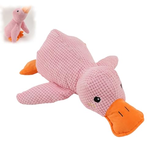 BOSONS The Mellow Dog Calming Duck, The Mellow Dog, Dog Calming Duck Toy, Cute No Stuffing Duck with Soft Squeaker (Pink) von BOSONS