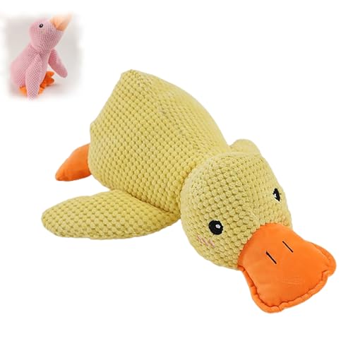 BOSONS The Mellow Dog Calming Duck, The Mellow Dog, Dog Calming Duck Toy, Cute No Stuffing Duck with Soft Squeaker (Yellow) von BOSONS