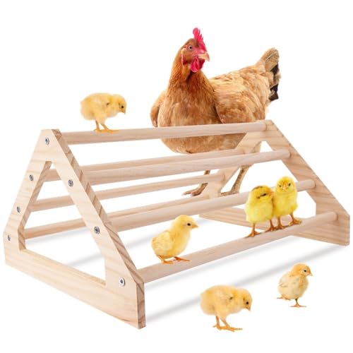 BOSREROY Chick Jungle Gym Ständer, Trainingsstange aus Holz, Unterhaltung, Huhnstange, 37 x 18 x 27 cm, Brut- und Stallspielzeug für Barsch Küken von BOSREROY