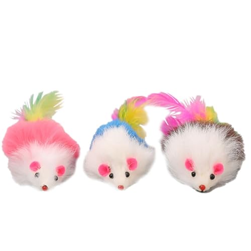 BOSREROY Feathered Feline Plaything Lightweight Kitten Toy with Feather for Chewing and Kitty Training Soft Fun Mouse Decor von BOSREROY